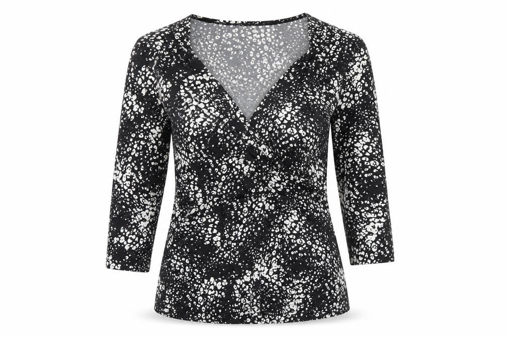 Next Women’s Black Animal Print Wrap Blouse Size 12