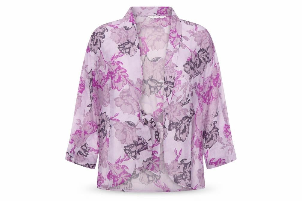 Eastex Women’s Purple Floral Chiffon Blouse Size 10 V-Neck