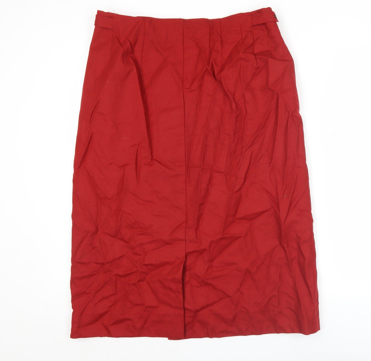 DAKS Women Red Size 18 Pencil Midi Skirt Business Vintage