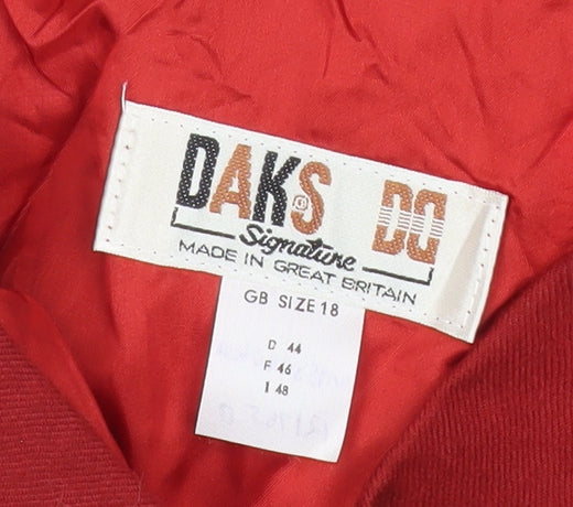 DAKS Women Red Size 18 Pencil Midi Skirt Business Vintage
