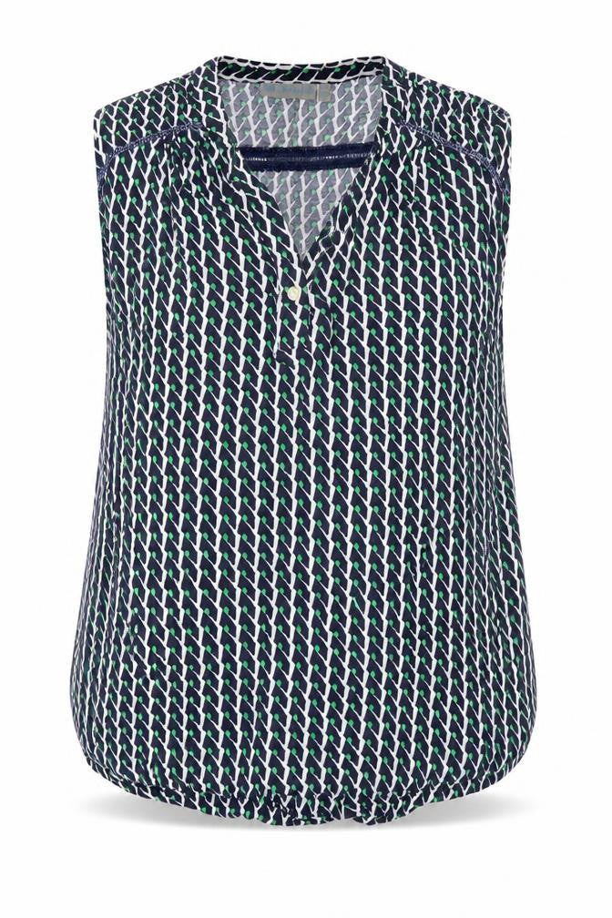 JoJo Maman Bébé Women's Multicoloured Geometric Sleeveless Tunic Blouse Size S
