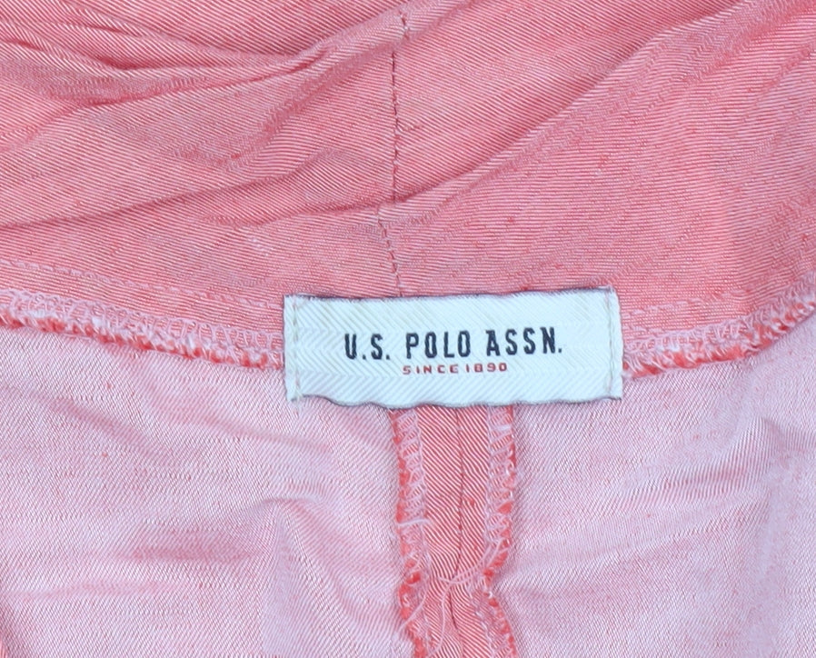 U.S. Polo Assn. Women’s Pink Linen Blend Shift Dress Size 8