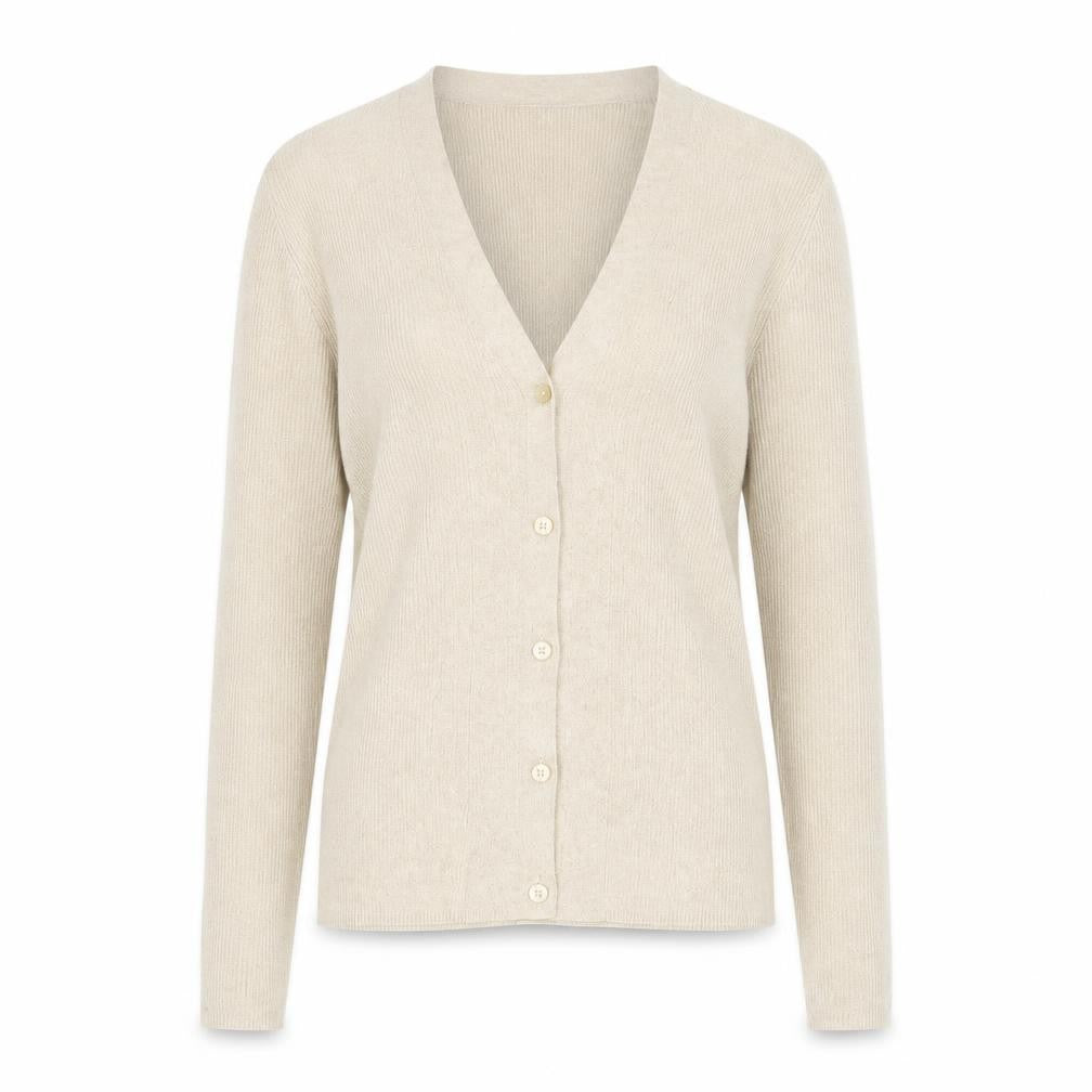 Marks and Spencer Women’s Beige M Cardigan V-Neck Knit Glitter