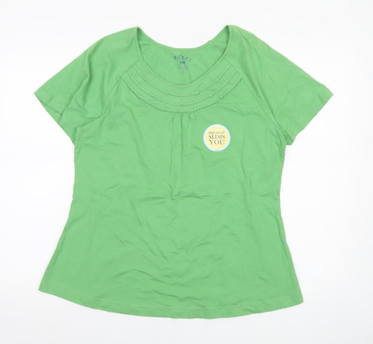 Lee Riders Women's Green L Slimming T-Shirt Short Sleeve Scoop Neck