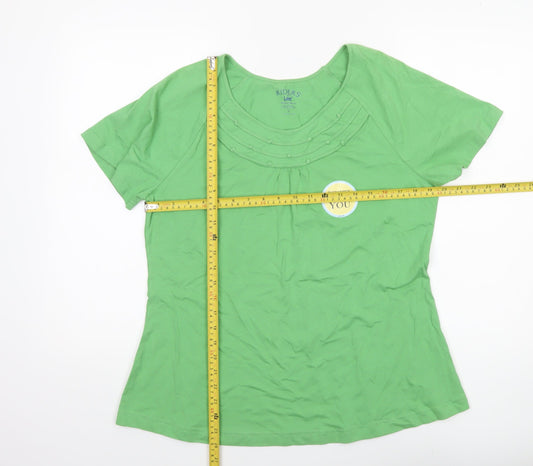 Lee Riders Women's Green L Slimming T-Shirt Short Sleeve Scoop Neck