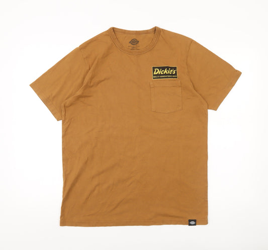 Dickies Men's Brown Small Crew Neck Short Sleeve Cotton T-Shirt