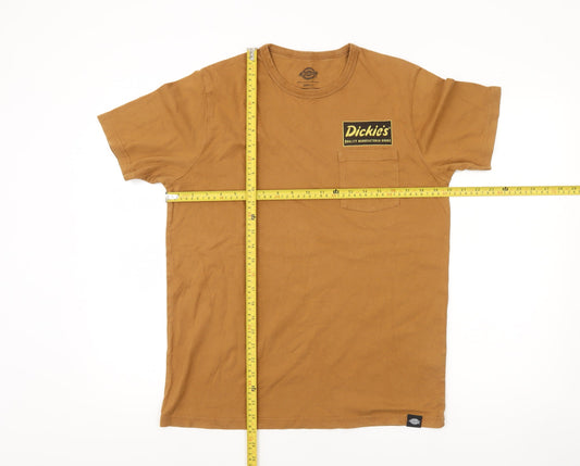 Dickies Men's Brown Small Crew Neck Short Sleeve Cotton T-Shirt