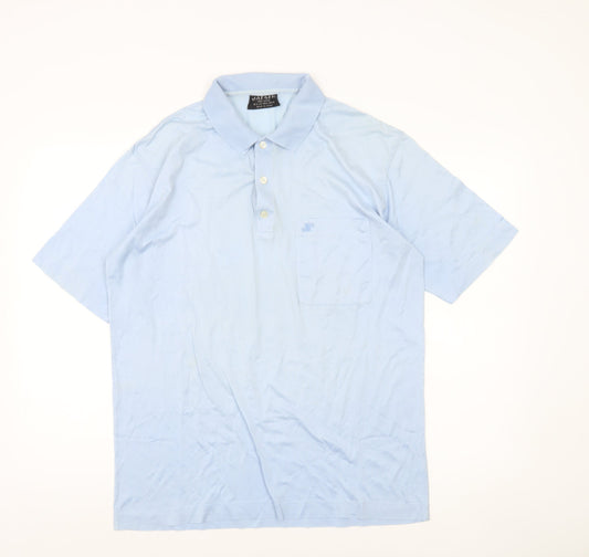 Jaeger Men’s Blue Cotton Polo Shirt M Short Sleeve Casual