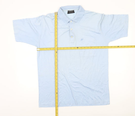 Jaeger Men’s Blue Cotton Polo Shirt M Short Sleeve Casual