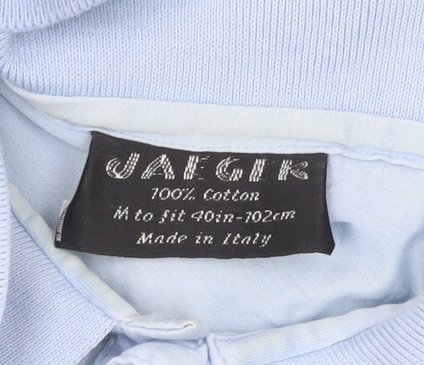 Jaeger Men’s Blue Cotton Polo Shirt M Short Sleeve Casual