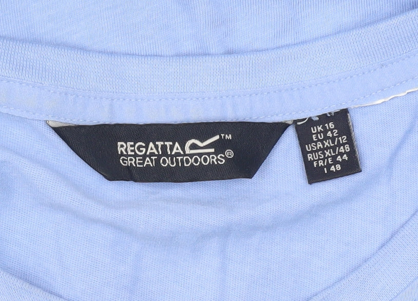 Regatta Womens Blue Palm Island T-Shirt UK 16 Summer Holiday Top