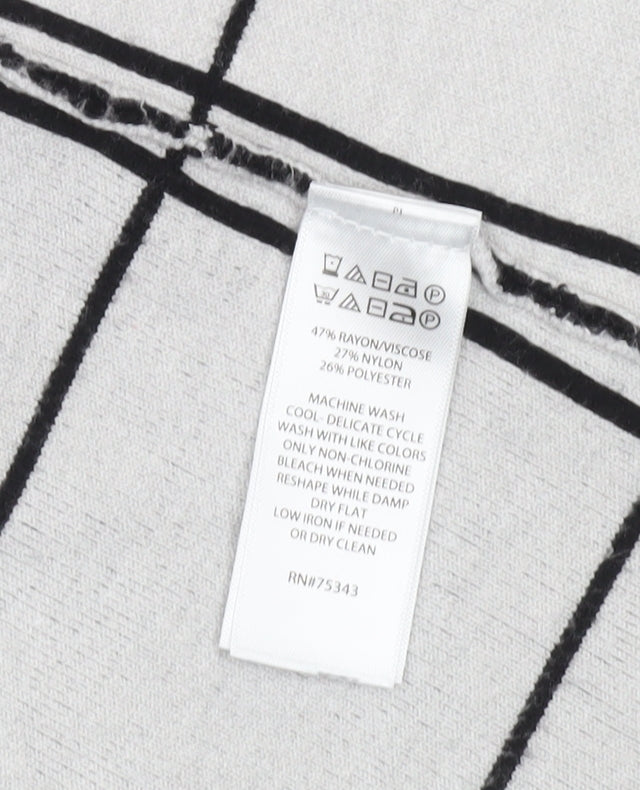 Tahari Womens Black Check Longline Cardigan UK S Workwear Knit