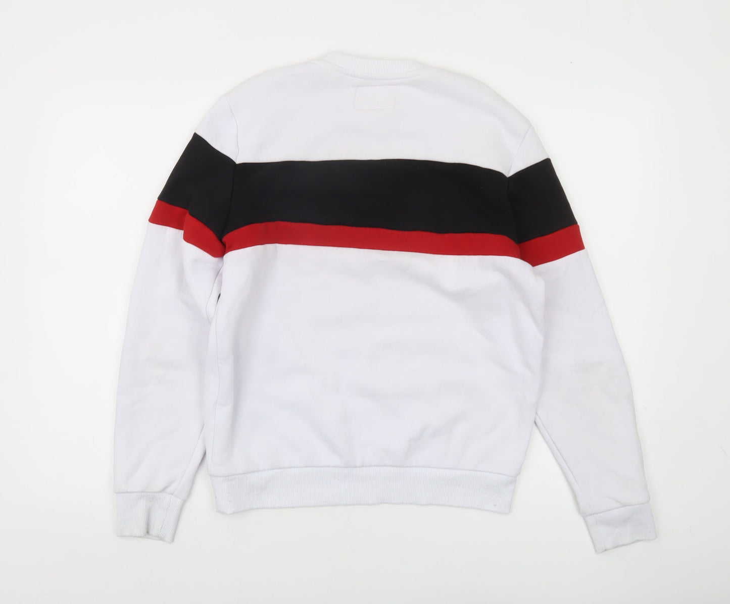 Guess Womens White Colourblock Logo Sweatshirt XS
