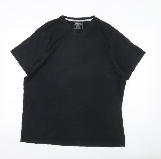 Mountain Warehouse Mens Black XL V-Neck Cotton T-Shirt