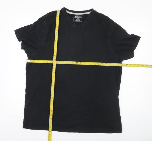 Mountain Warehouse Mens Black XL V-Neck Cotton T-Shirt