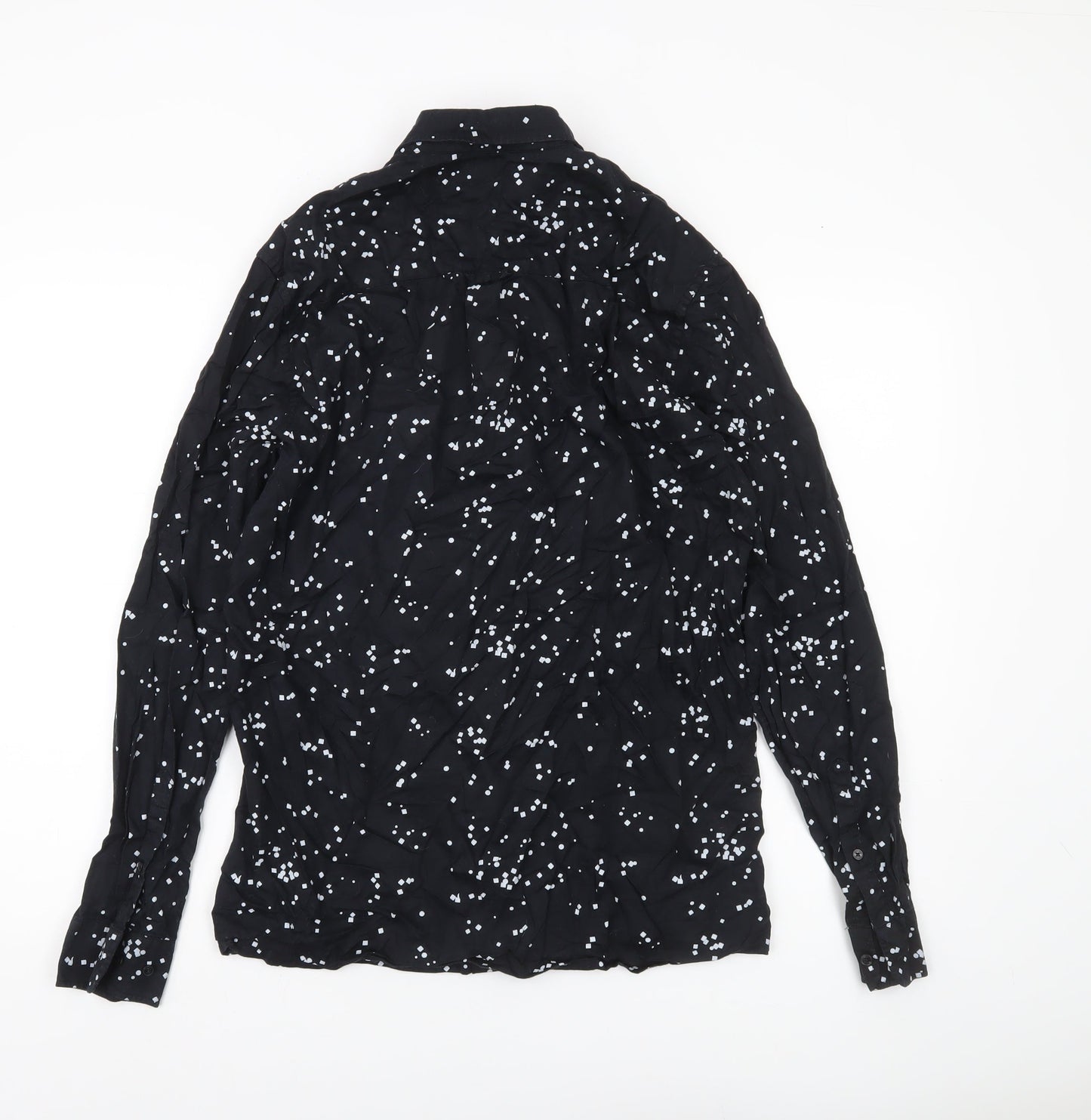Superdry Men’s Black Polka Dot Button-Up Shirt Size S