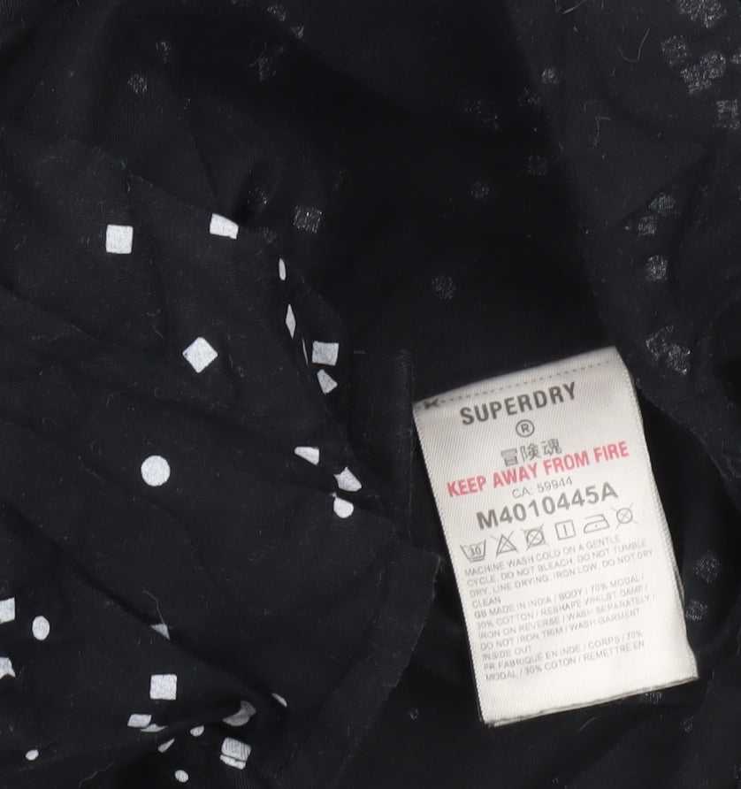Superdry Men’s Black Polka Dot Button-Up Shirt Size S