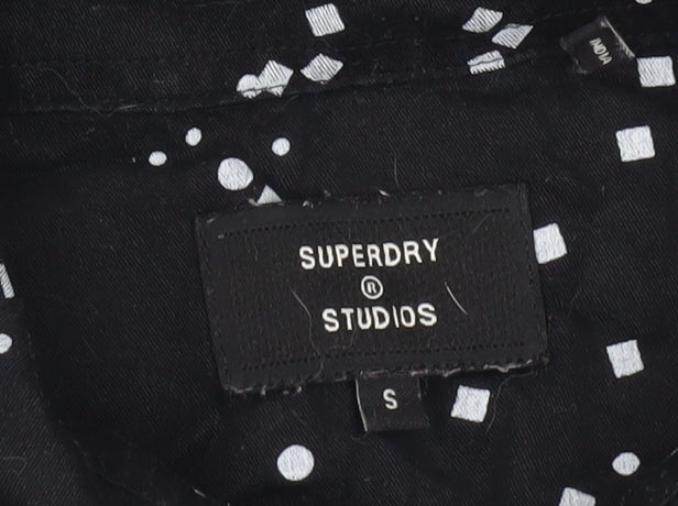Superdry Men’s Black Polka Dot Button-Up Shirt Size S