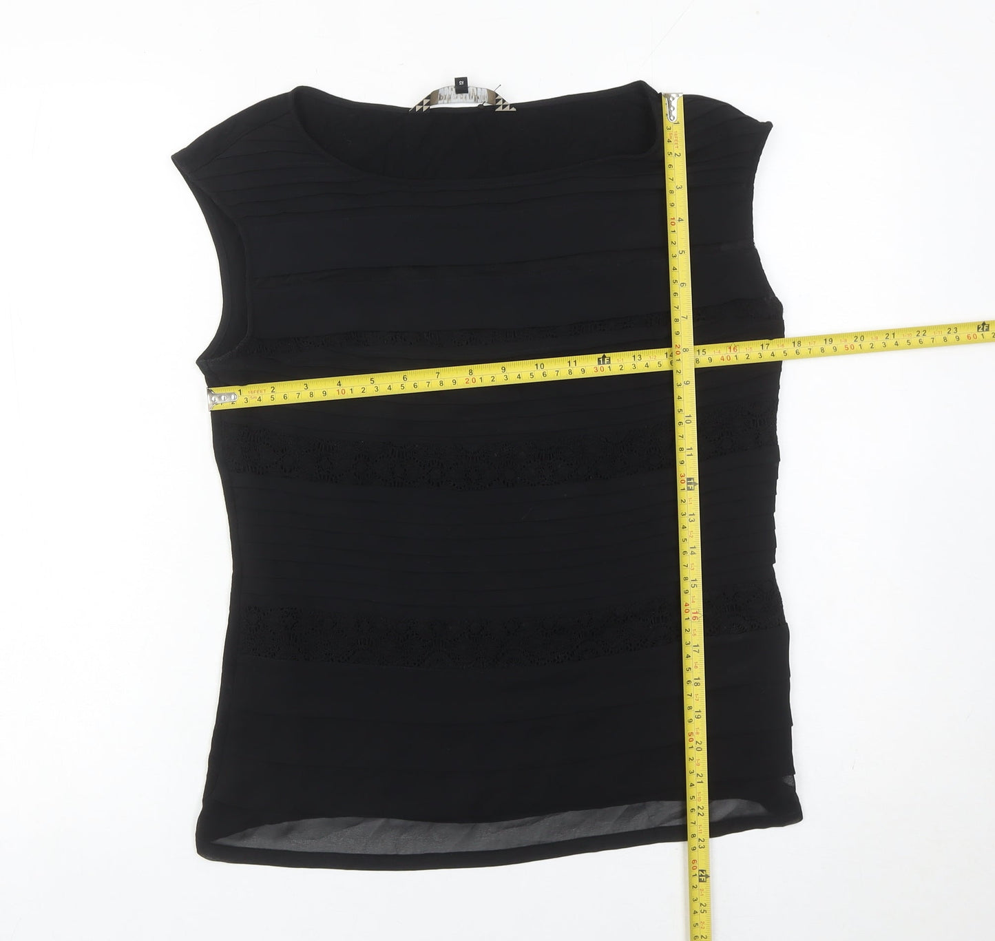 Principles by Ben de Lisi Women's Black Size 12 Sleeveless Lace Blouse