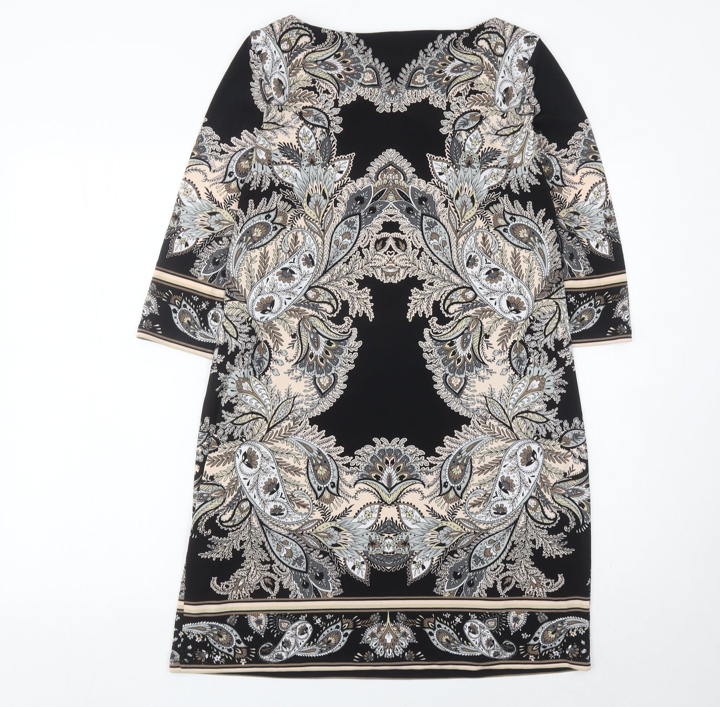 Wallis Petite Women’s Black Paisley Sheath Dress Size 12