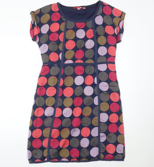 Boden Women’s Multicoloured Polka Dot Silk Shift Dress Size 14