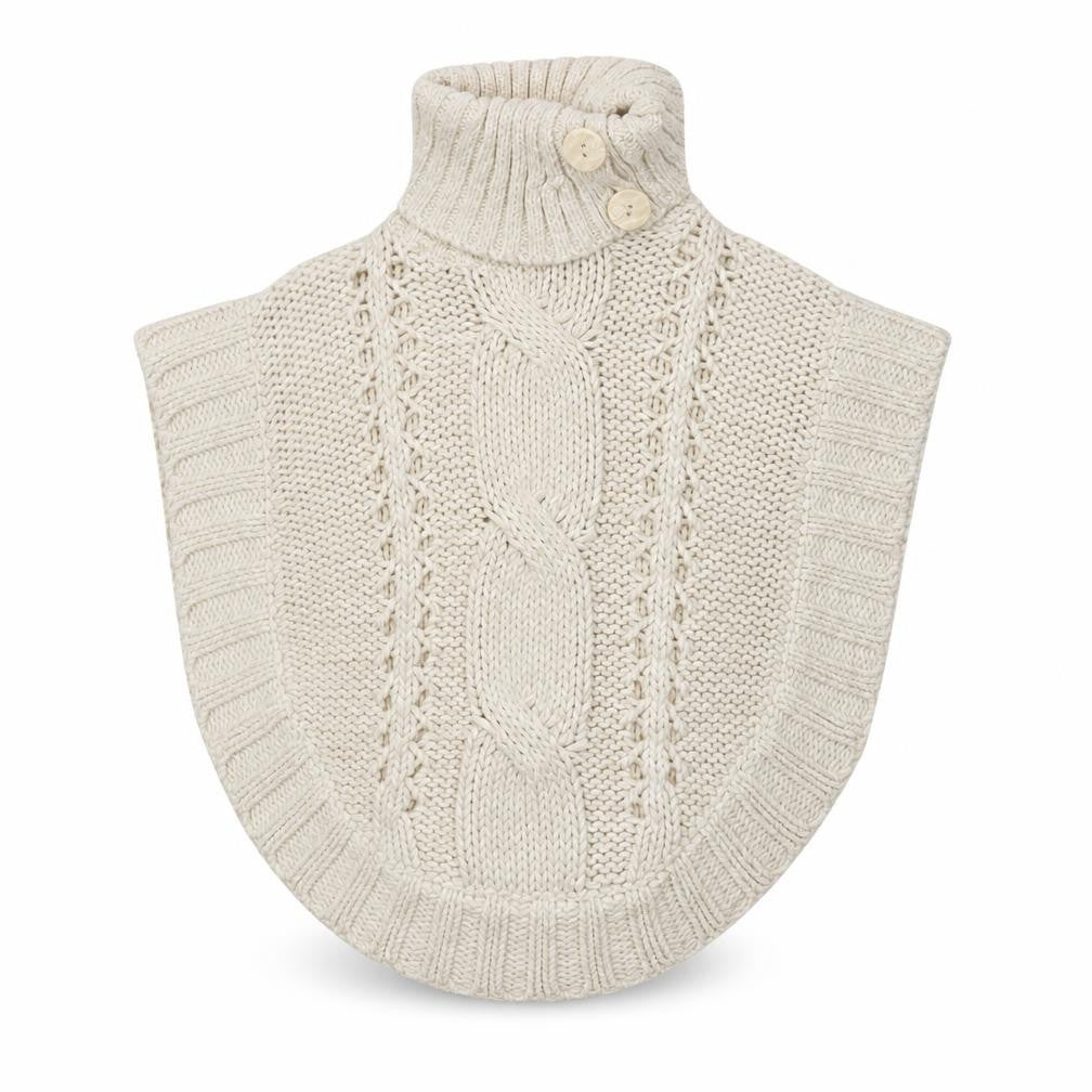 Matalan Girls Ivory Knit Cape Jumper Age 3 Years Roll Neck Button Detail