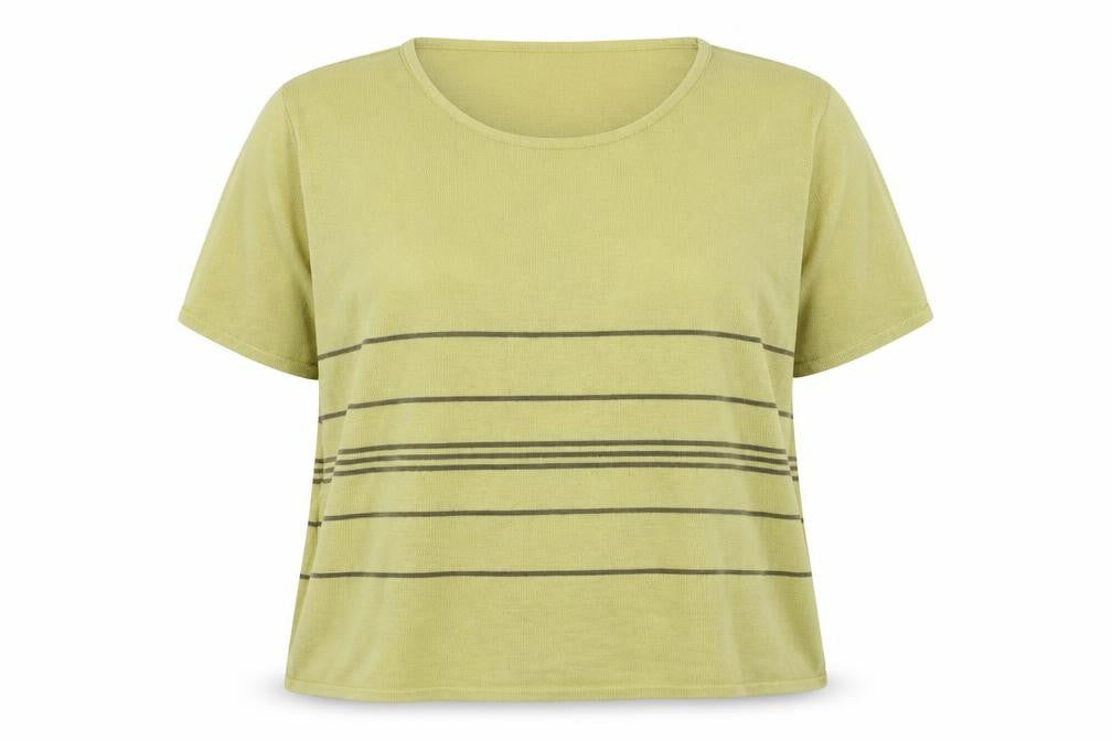 ELVI Womens Green Striped Knit Pullover Jumper Size 16