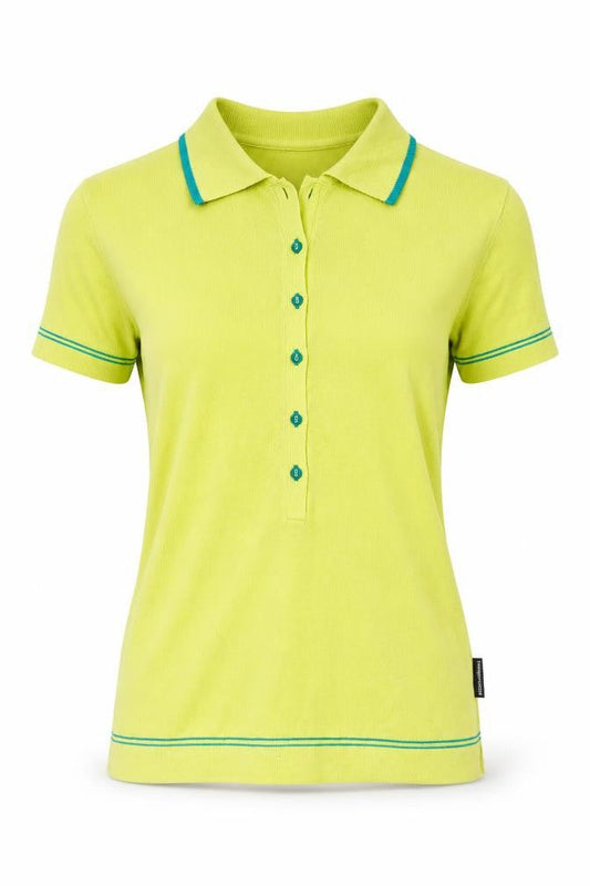 Twopercent Unisex Green Polo Shirt S Short Sleeve Knit Button Cotton Blend