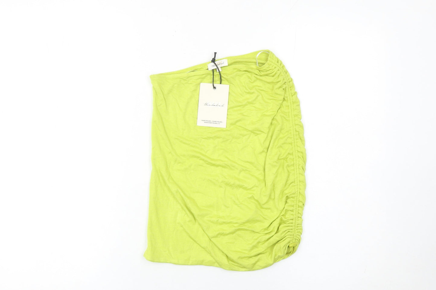 Mars The Label Women’s Green Small Ruched Pencil Skirt