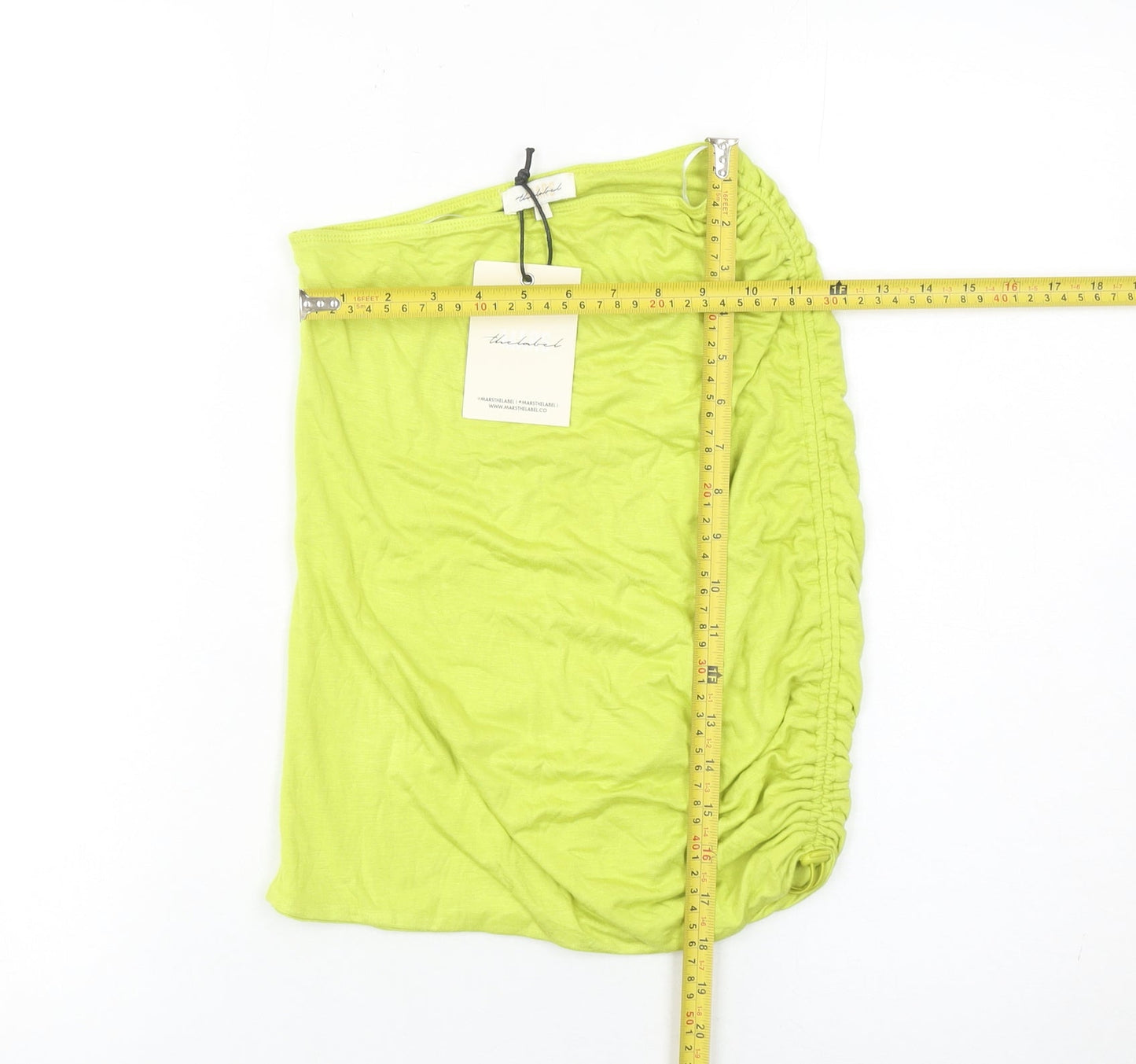 Mars The Label Women’s Green Small Ruched Pencil Skirt