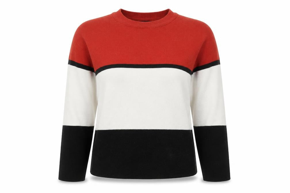 New Look Womens Red Black White Striped Pullover Jumper M