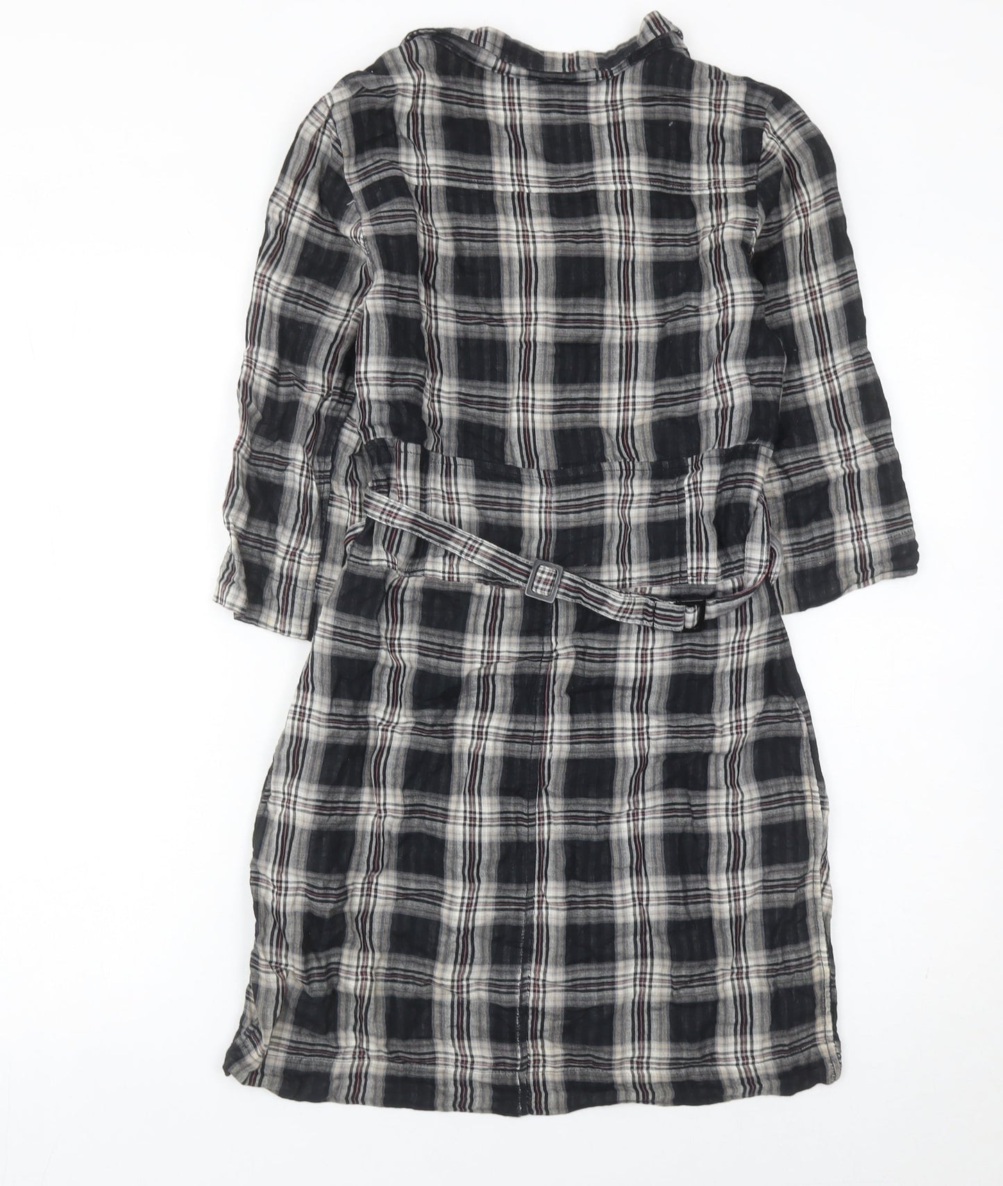 Firetrap Womens Black Check Shirt Dress Size S Belted Casual