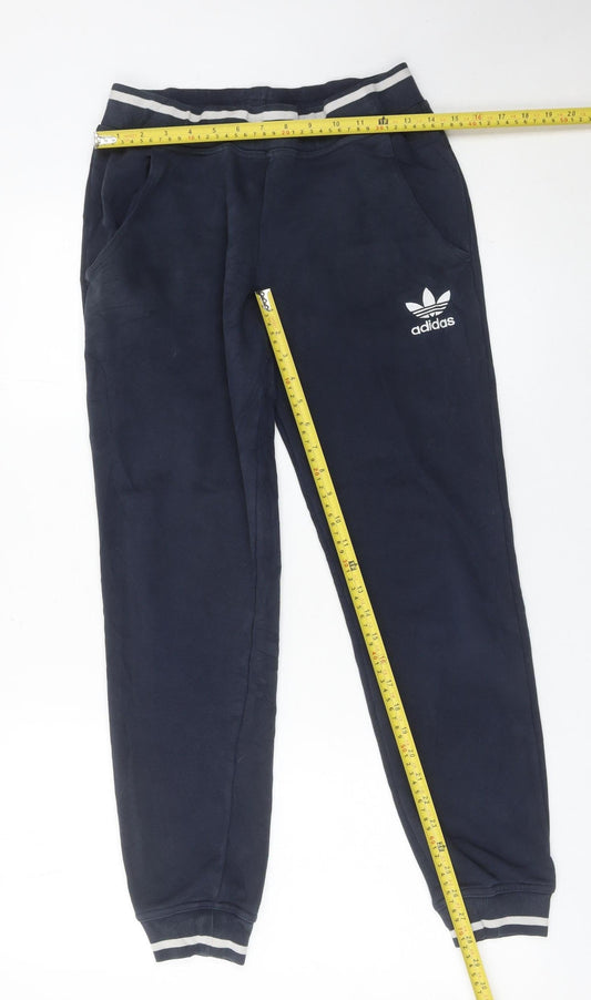 Adidas Womens Blue Jogger Trousers Size 8 Cotton Blend