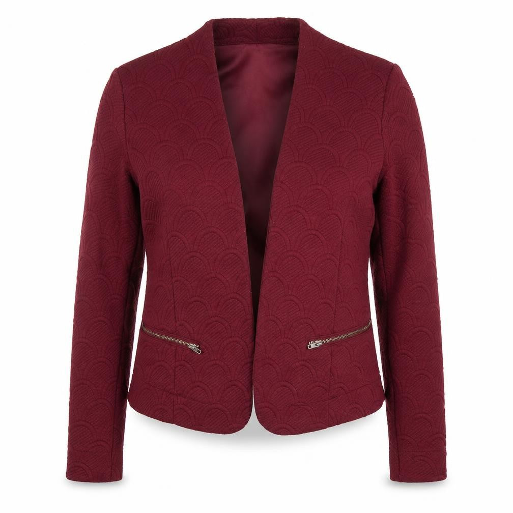 Maria Gabrielle Women's Red Textured Suit Jacket Blazer Size M