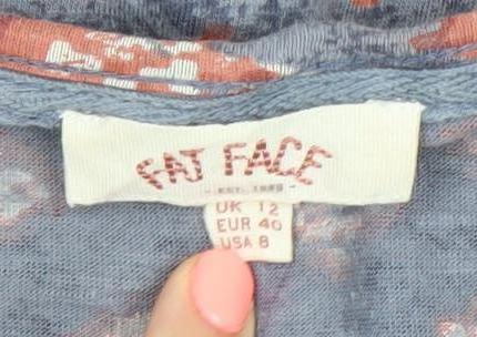 Fat Face Womens Multicoloured Geometric Button Up Top Size 12