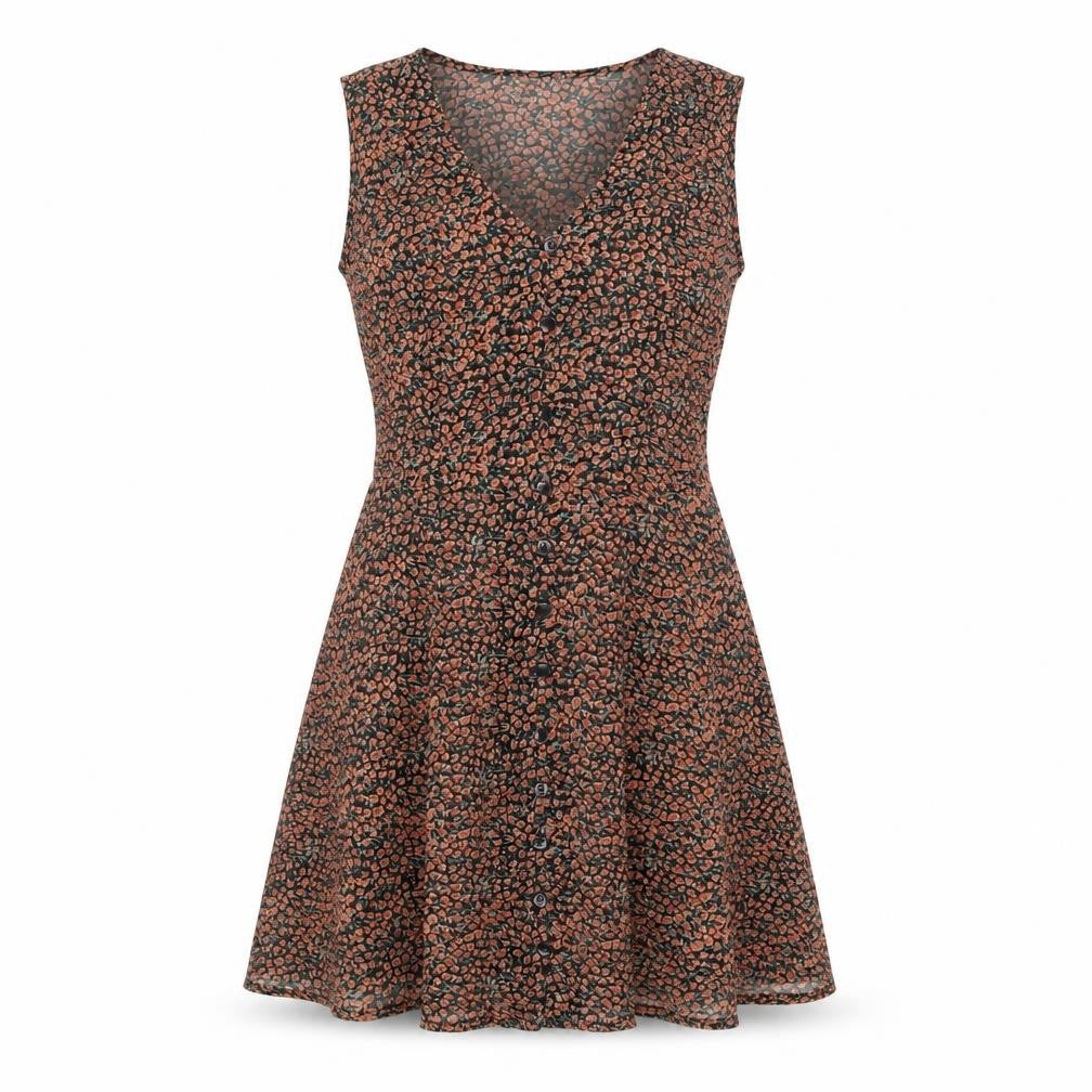 Brave Soul Womens Multicoloured XS A-Line Floral Midi Dress