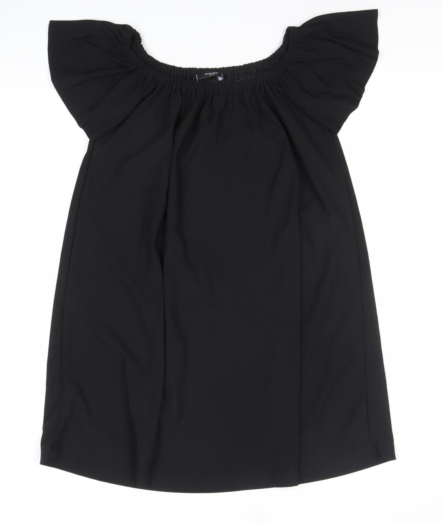 Mango Women’s Black Off Shoulder Shift Dress S Short Sleeve