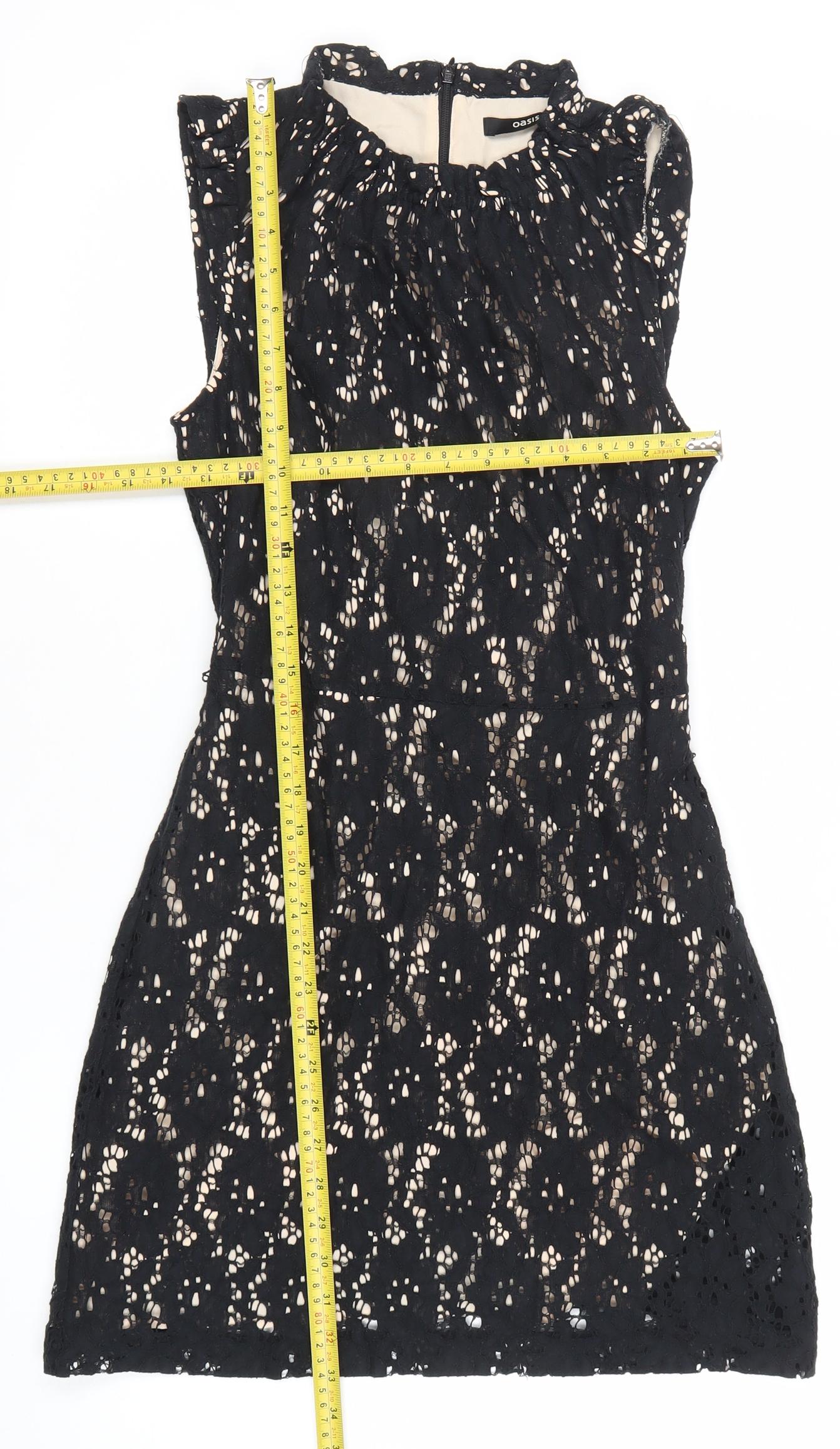Oasis Women’s Black Lace A-Line Dress Size 8 Cocktail Party