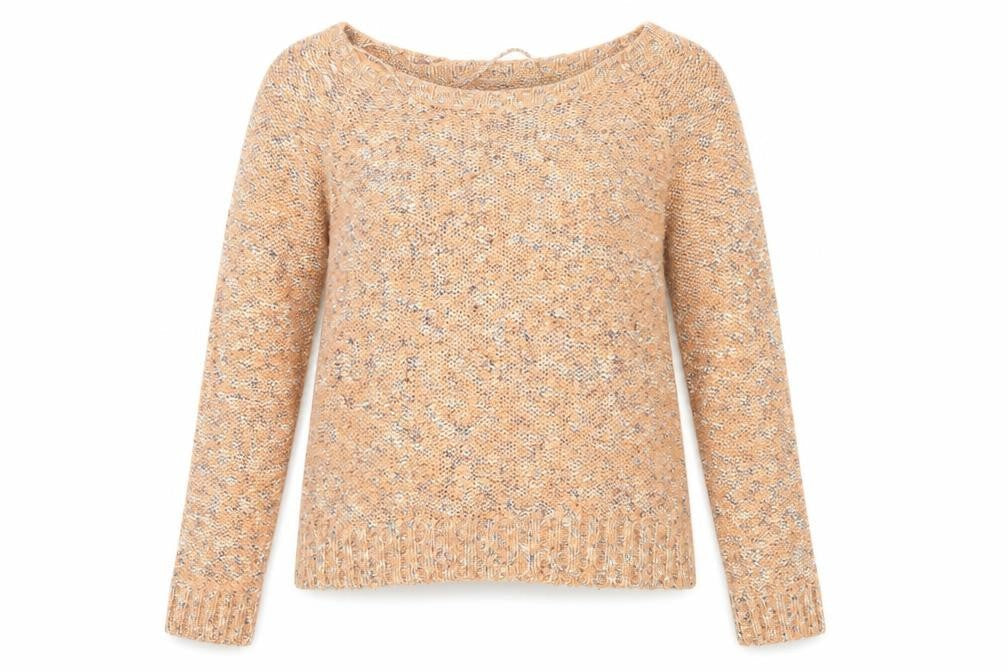 Vero Moda Womens Orange Chunky Knit Jumper XS Scoop Neck Long Sleeve