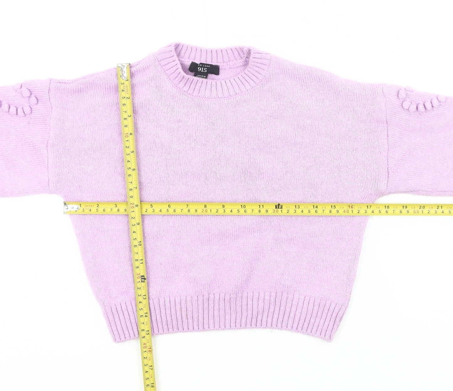 New Look Girls Purple Acrylic Knit Jumper Age 12-13 Pullover Long Sleeve