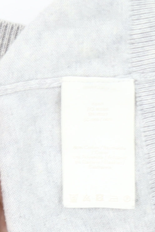 Boden Womens Grey V-Neck Pullover Jumper Size M Cotton Blend