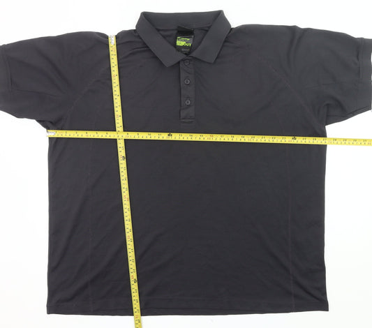 Regatta Men’s Black 3XL Polo Shirt Short Sleeve Polyester Outdoor