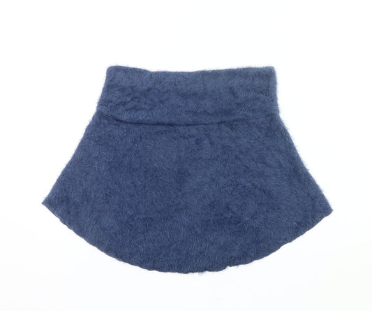 Alice Collins Women’s Blue A-Line Short Skirt Size 14 Nylon Knit