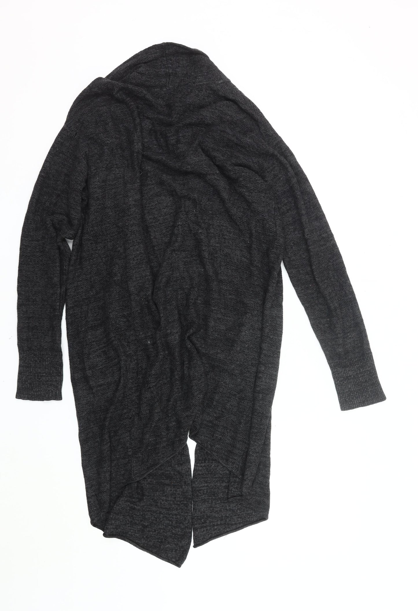 Jigsaw Womens Black Wool Blend Long Sleeve Open Front Cardigan M