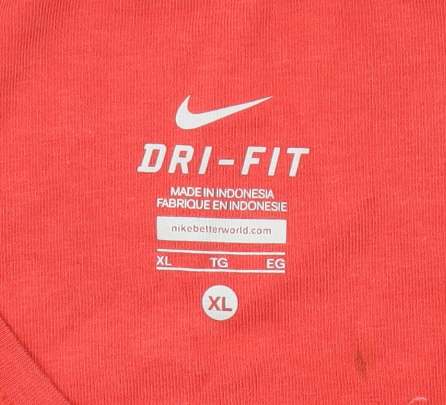 Nike Womens Red XL Dri-Fit Activewear T-Shirt Lightweight Sports Top