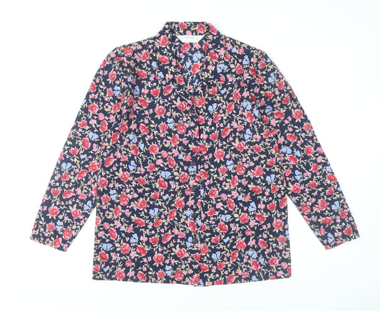 St Michael Women’s Multicoloured Floral Button-Up Shirt Size 14