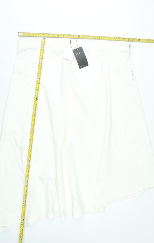 Marks and Spencer Women’s White A-Line Canvas Skirt Size 24 Plus