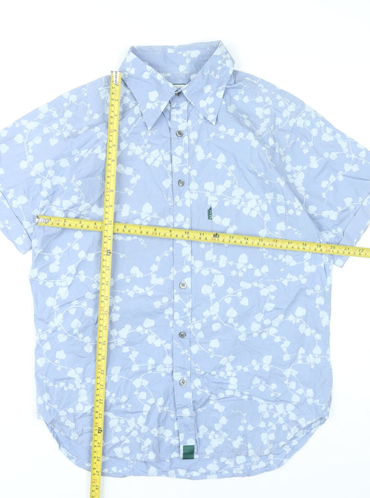 Paul Smith Men’s Blue Floral Cotton Short Sleeve Shirt L