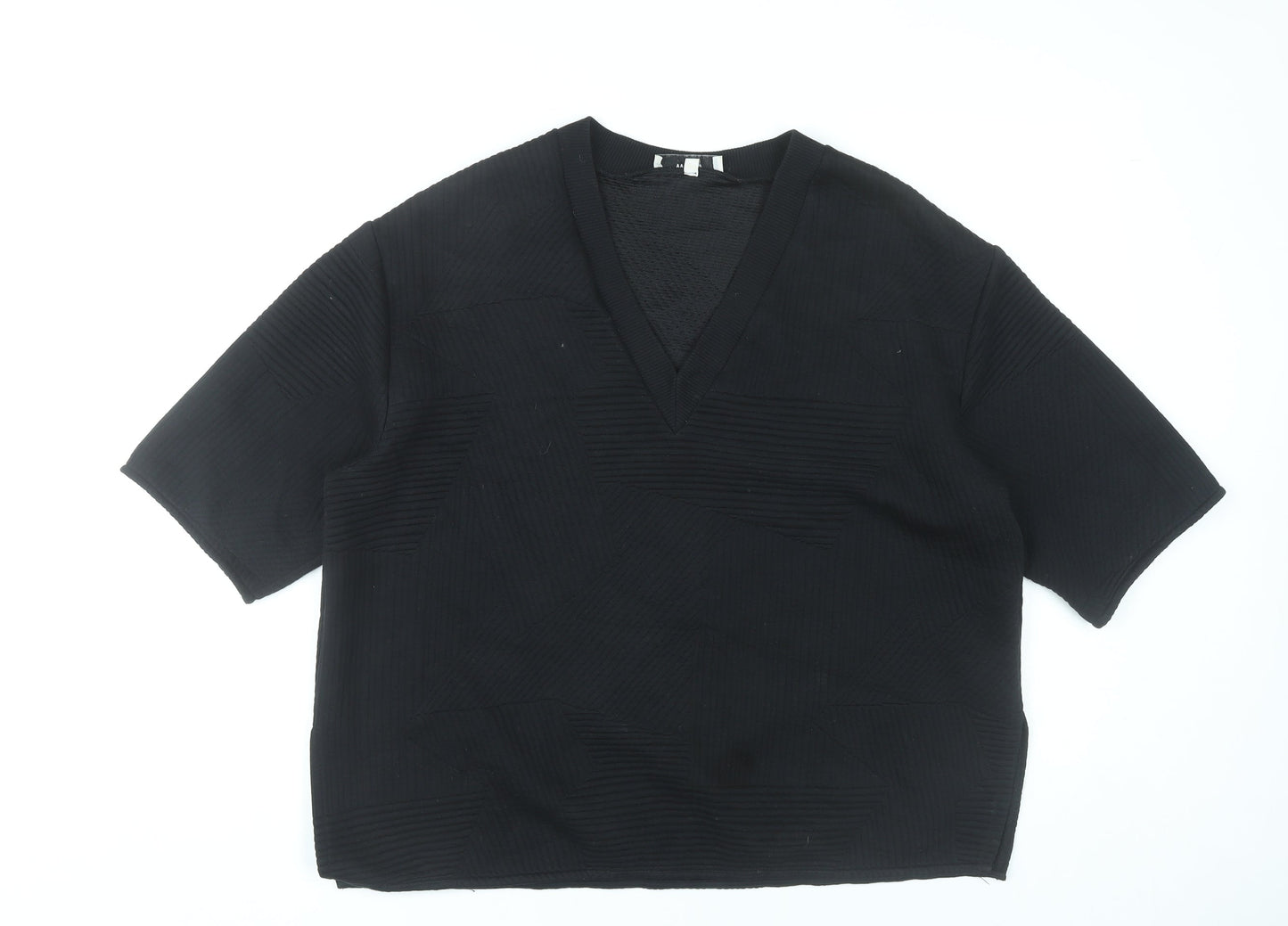 WESC Women’s Black V-Neck Short Sleeve Knit T-Shirt Size S