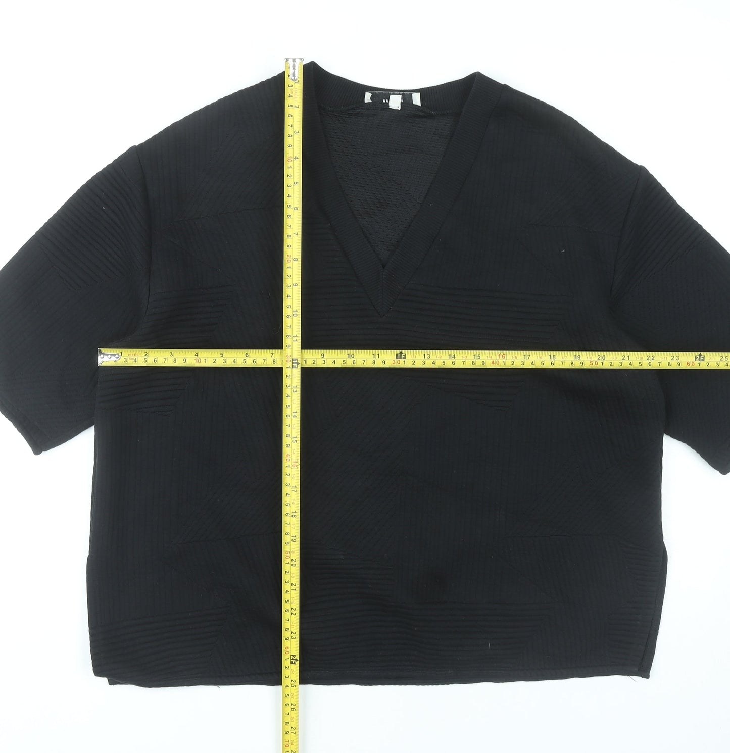 WESC Women’s Black V-Neck Short Sleeve Knit T-Shirt Size S